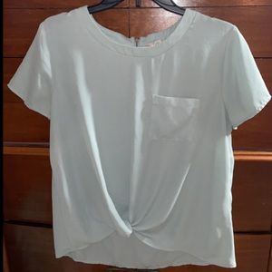 L Pink Rose Knotted Tee